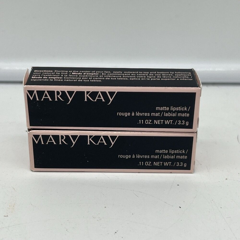 New In Box Mary Kay Matte Lipstick Red Roma #136540 Full Size Lot Of 2